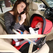 提篮婴儿安全座椅儿童汽车车载摇篮宝宝可躺睡篮岁手提外出便携0