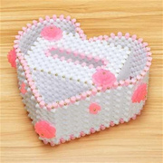 diy手工串珠纸巾盒珠子材料包制作创意爱心抽纸盒装饰品摆件包