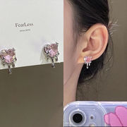 Fearless 韩国小众设计高级感熔岩耳钉女 pink爱心耳环