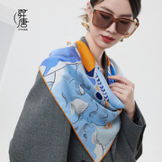 羿唐丝绸 原创设计丝巾 100%真丝四季通用大方巾-石在有福