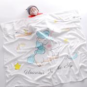 双层竹纤维纱布盖毯婴儿宝宝空调被新生儿包巾夏季薄款盖被冰丝毯