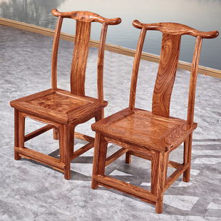 红木椅子小靠背椅全实木花梨木中式家用换鞋椅刺猬紫檀小官帽椅