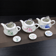 茶壶陶瓷茶具套装玻璃紫砂日式铁红花茶过滤网油早茶壶600ML