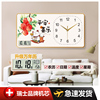 新中式餐厅装饰画挂钟中国风客厅饭厅背景墙民俗，挂画现代简约钟表