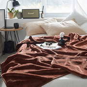 秋冬季毛毯加厚珊瑚n绒金貂绒纯色空调毯子床单铺毯午睡单人双人