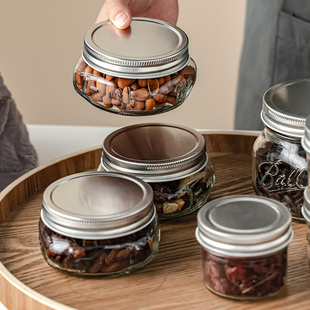 玻璃密封罐带盖厨房家用收纳罐，干果零食咖啡豆茶叶罐子小号储物罐