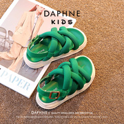 达芙妮女童鞋凉鞋2024年夏季运动儿童鞋子软底夏款洋气沙滩鞋