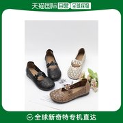 韩国直邮女士可爱的花朵镂空花朵装饰单鞋平底鞋