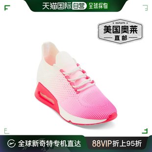 dknyashly系带坡跟女式时尚生活方式，休闲时尚运动鞋，-渐变色紫