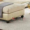 美式小户型皮艺布艺结合转角沙发后现代简约时尚欧式客厅贵妃沙发