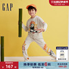 功夫熊猫联名Gap男女童春季2024卡通印花束口卫裤890564