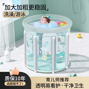 婴儿游泳桶家用宝宝游泳池，新生儿童洗澡桶可折叠加厚室内充气泳池