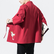 外套古装汉服和服日系道袍文艺复古上衣唐装亚麻装青年中国风男