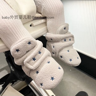 冬季加厚新生婴儿鞋宝宝，软底学步鞋套保暖3-678九-12个月防掉棉鞋