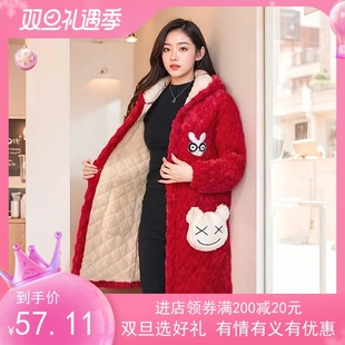 冬季棉服女中长款2023韩版宽松显瘦加厚连帽外套，保暖棉袄棉衣