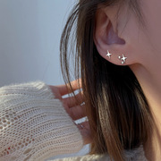 纯银星星耳钉女小众设计感不对称耳环2022年潮轻奢级感耳饰