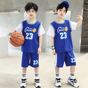 男童夏装套装2024男孩夏季篮球服运动速干球衣洋气儿童夏款潮