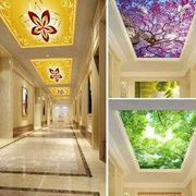 3d艺术玻璃吊顶现代轻奢风格装饰客厅过道，走廊玻璃镂空天花品