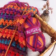 悉尼乐谱线冰岛毛段染冰条帽子围巾手工diy 编织粗彩虹羊毛线