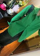 绿色衬衫女早春简约纯色宽松衬衣，翻领单排扣长袖上衣休闲百搭