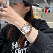 古欧手表女大表盘水钻气质重工女表2021年多功能硅胶表带时尚腕表