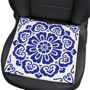 中国风青花瓷方形坐垫含芯棉麻座垫汽车沙发座椅不掉色可拆洗定制
