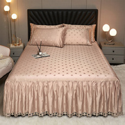 刺绣公主风蕾丝床裙单件双人床席梦思床裙式床罩1.5m 1.8米床2.0m