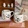 陶瓷奶牛马克杯创意杯子带勺子学生情侣水杯女家用牛奶咖啡杯宿舍