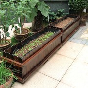 防腐木花箱户外庭院长方形种植箱阳台种菜花盆大号花槽碳化木花箱