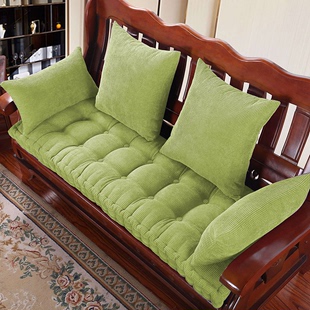 红实木沙发垫冬季加厚防滑坐垫，木头老式沙发，中式三人座飘窗垫订做