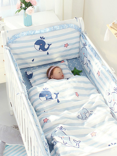 婴儿床围套件防撞透气宝宝，床品新生儿夏季四五六件套件婴儿床床围