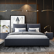北欧布艺床简约现代软体双人床1.8米可拆洗卧室时尚极简婚床1.5米