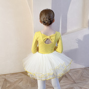 儿童舞蹈服女童春夏季纯棉练功服女长短袖芭蕾舞演出服公主裙