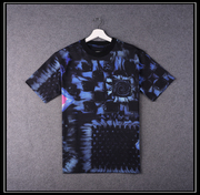  法式经典 男款 海洋之谜 蓝色扎染数码印花 圆领短袖T恤衫