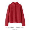 一万个!大红色100%山羊绒衫毛巾，圈加厚毛衣开衫女宽松外套