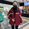 加绒加厚连帽冲锋衣外套女2024冬季韩版刺绣休闲保暖夹克外套
