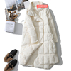 2021冬季薄款白鸭绒羽绒服女中长款大码反季轻薄白色韩版修身外套