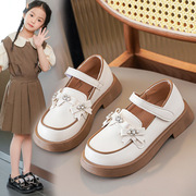 女童皮鞋春秋2023韩版英伦，风公主鞋3-9岁4小女孩，6学生儿童鞋5