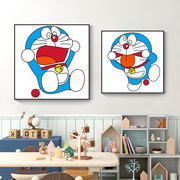 哆啦A梦装饰画儿童房卧室床头挂画可爱卡通动漫机器猫叮当猫壁画