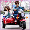 电动儿童摩托车宝宝三轮车大号双人，可坐大人充电玩具双驱童车亲子