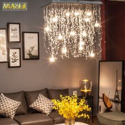 现代时尚轻奢水晶吸顶灯方形创意卧室客厅餐厅浪漫网红长流苏吊灯
