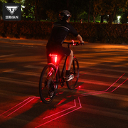 自行车尾灯高亮智能夜骑行装备配件USB充电激光山地车尾灯警示灯
