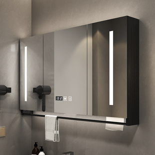 浴室智能镜柜挂墙式卫生间，镜子带置物架厕所，洗手间防水储物梳妆镜