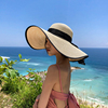 帽子女夏天海边度假大檐草帽韩版时尚防晒沙滩帽出游可折叠遮阳帽