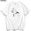 毕加索手绘猫抽象简约线条印花短袖水墨风动物个性男女夏装T恤棉