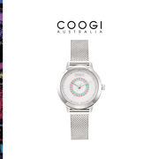COOGI手表女贝壳色精钢时装表气质品牌时装表轻奢石英表防水腕表