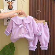 女童卫衣套装春秋款2儿童秋季婴儿潮童装3洋气，一岁女宝宝衣服春装