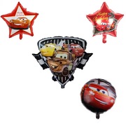 汽车总动员闪电麦昆赛车主题，气球卡通生日装饰场景，布置儿童派对