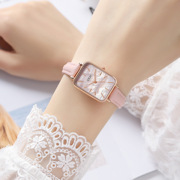 歌迪学生韩式简约女表方形石英腕表女士小众级感皮带手表