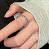 多巴胺配饰彩虹碎钻锆石，戒指女2023年轻奢气质，开口食指戒指环